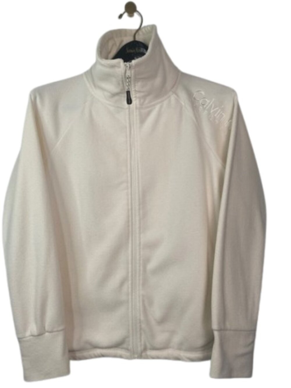 Calvin Klein  Women’s Large White Performance Fleece Jacket Long Sleeve Sweater